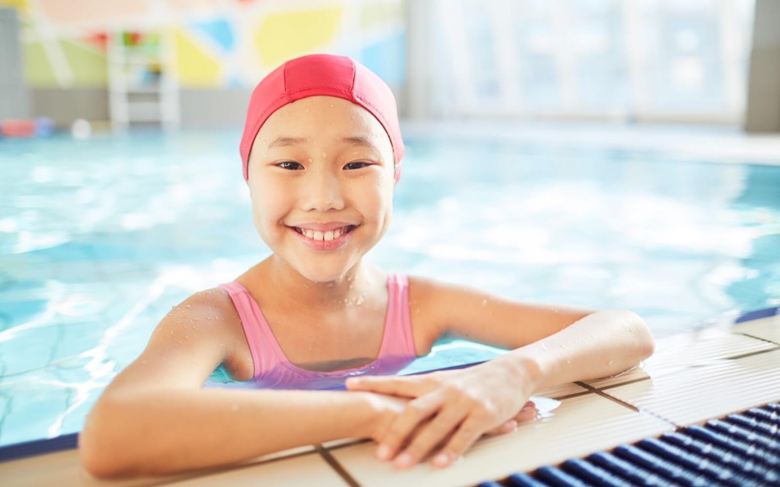 little swimmer smiling swimming chlorine teeth